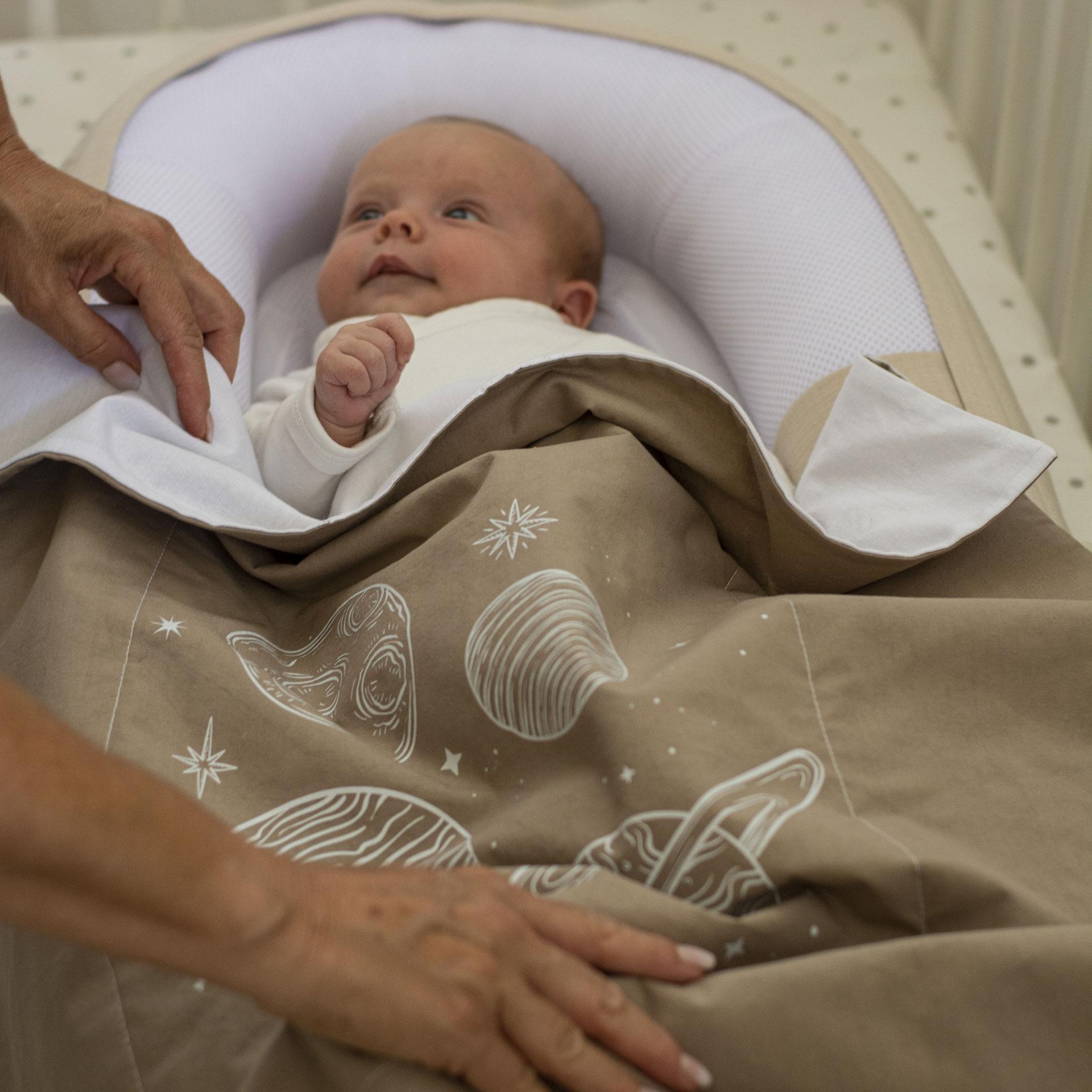 coperta colore tortora in canapa