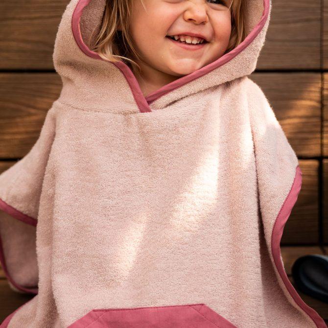 Poncho in cotone – Rosa Antico